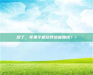 乳山反了，苹果手机软件也能赚钱？！ 第1张