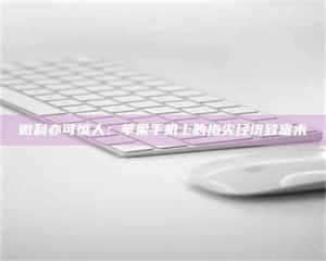 乳山微利亦可惊人：苹果手机上的指尖经济致富术 第1张